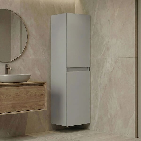 HABITAT ET JARDIN - Armoire de Salle de Bain "Nest 40 v2" - 40 x 32 x 138 cm - Matte Cashmere - large