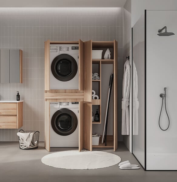 HABITAT ET JARDIN - Armoire de Salle de Bain "Solis 60" -  cm - Oak - large