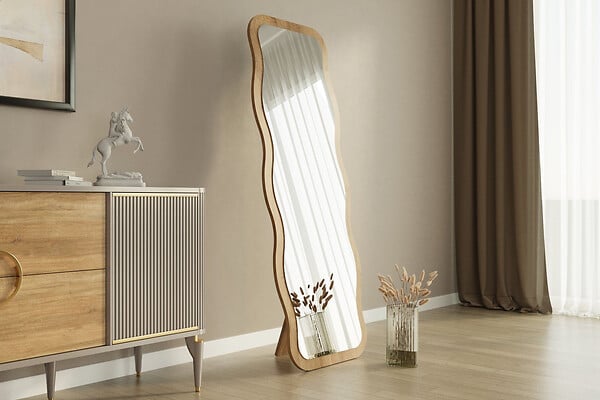 HABITAT ET JARDIN - Miroir en bois "Aror" - 50 x 160 cm - Beige - large