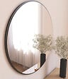 HABITAT ET JARDIN - Miroir en bois "Ozze" - 60 x 60 cm - Noir - vignette