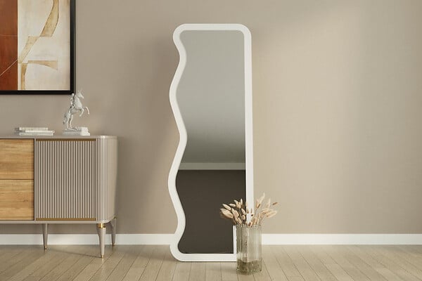 HABITAT ET JARDIN - Miroir en bois "Asel" - 50 x 160 cm - Blanc - large