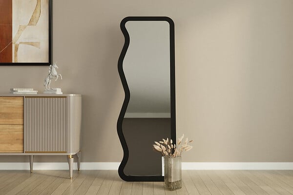 HABITAT ET JARDIN - Miroir en bois "Asel" - 50 x 160 cm - Noir - large