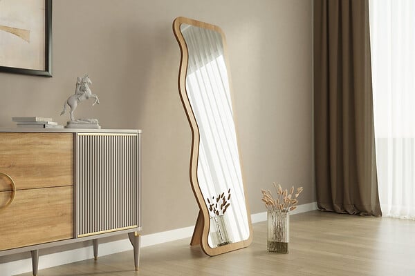 HABITAT ET JARDIN - Miroir en bois "Asel" - 50 x 160 cm - Beige - large