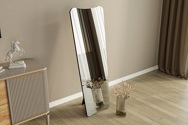 HABITAT ET JARDIN - Miroir en bois "Vitros" - 55 x 150 cm - Noir - large