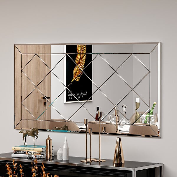 HABITAT ET JARDIN - Miroir en bois "Pauli" - 120 x 60 cm - Blanc - large