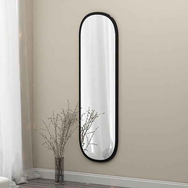 HABITAT ET JARDIN - Miroir en bois "Magnum" - 40 x 120 cm - Noir - large