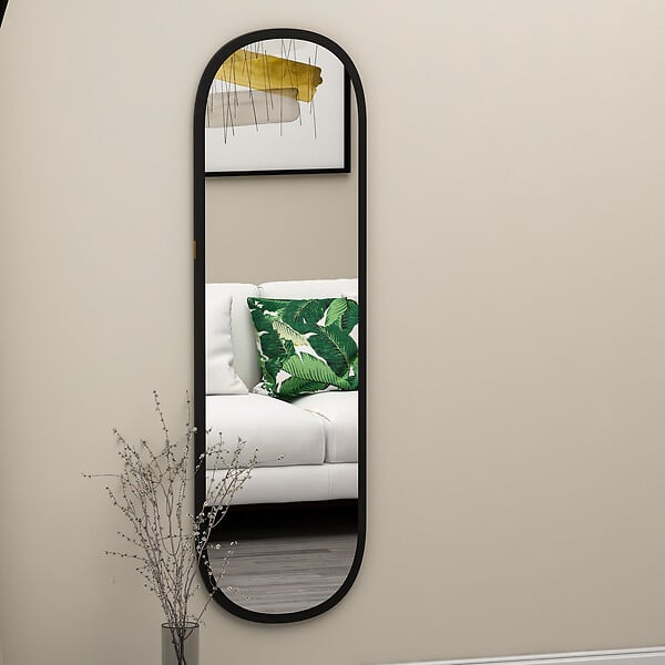 HABITAT ET JARDIN - Miroir en bois "Magnum" - 40 x 120 cm - Noir - large