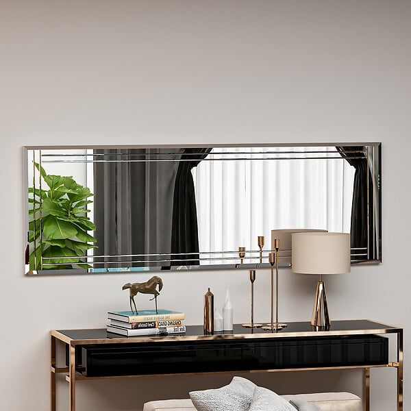 HABITAT ET JARDIN - Miroir en bois "Buhem" - 40 x 120 cm - Blanc - large