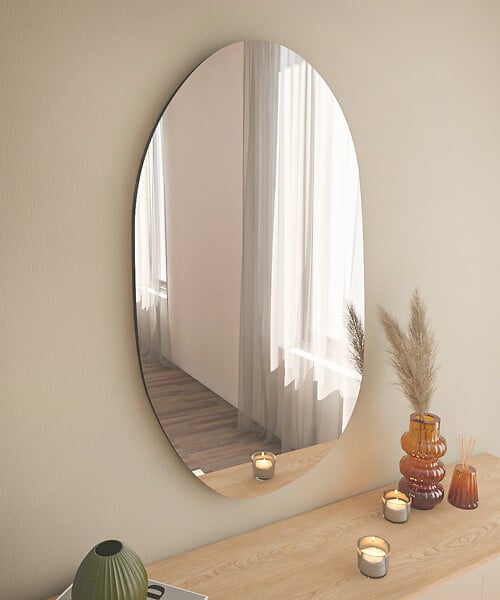 HABITAT ET JARDIN - Miroir en bois "Vanomi" - 52 x 89 cm - Noir - large
