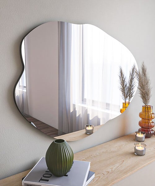 HABITAT ET JARDIN - Miroir en bois "Ohho" - 60 x 85 cm - Noir - large