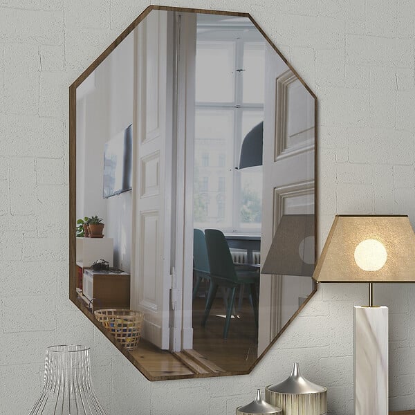 HABITAT ET JARDIN - Miroir décoratif en bois "Lost" - 45 x 70 cm - Marron - large