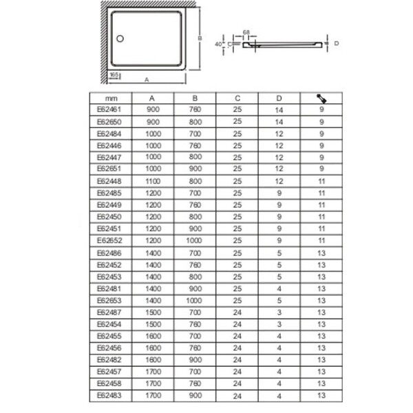JACOB DELAFON - Receveur de douche Flight rectangle extra plat antidérapant 160 x 90 cm - large