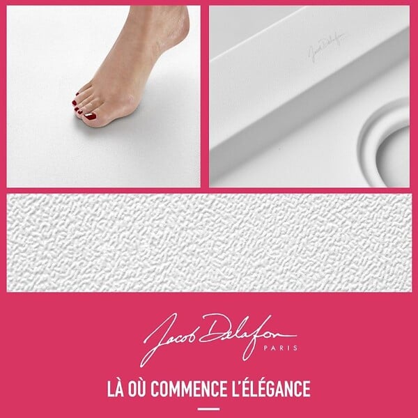 JACOB DELAFON - Receveur de douche Flight rectangle extra plat antidérapant 170 x 90 cm - large