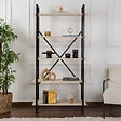 HABITAT ET JARDIN - Bibliothèque en bois "Elysian" - 90 x 33 x 180 cm - TravertinNoir - vignette