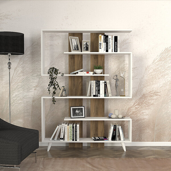 HABITAT ET JARDIN - Bibliothèque en bois "Rain" - 120 x 20 x 162 cm - Marron - large