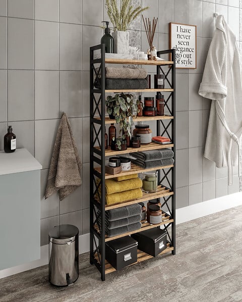 HABITAT ET JARDIN - Bibliothèque en bois "Plastic" - 46 x 18 x 128 cm - Noir - large