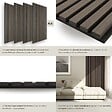 TECTAKE - Lot de 4 panneaux acoustiques 3d en mdf avec placage en bois véritable chêne gris feutre insonorisant découpage facile 120 x 60 cm - vignette