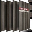 TECTAKE - Lot de 4 panneaux acoustiques 3d en bois véritable feutre insonorisant découpables chêne gris 110 x 50 cm - vignette