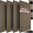 TECTAKE - Lot de 4 panneaux acoustiques muraux 3d placage en bois véritable feutre insonorisant chêne foncé découpables 120 x 60 cm - vignette