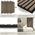 TECTAKE - Lot de 4 panneaux acoustiques muraux 3d placage en bois véritable feutre insonorisant chêne foncé découpables 120 x 60 cm - vignette