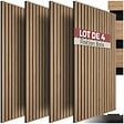 TECTAKE - Lot 4 panneaux acoustiques 3d en feutre insonorisant découpables en mdf placage en bois véritable marron chêne 120 x 60 cm - vignette