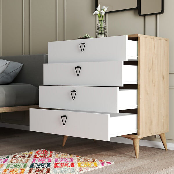 HABITAT ET JARDIN - Commode en bois "Versa-Ce" - 80 x 45 x 90 cm - Blanc - large