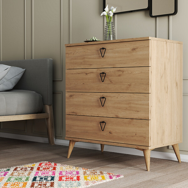 HABITAT ET JARDIN - Commode en bois "Versa-Ce" - 80 x 45 x 90 cm - Marron - large