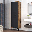HABITAT ET JARDIN - Meuble multi-usages en bois "Berlin A" - 60 x 35 x 200 cm - NoyerAnthracite - vignette