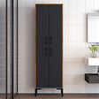 HABITAT ET JARDIN - Meuble multi-usages en bois "Berlin A" - 60 x 35 x 200 cm - NoyerAnthracite - vignette