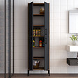 HABITAT ET JARDIN - Meuble multi-usages en bois "Berlin A" - 60 x 35 x 200 cm - NoyerAnthracite - vignette