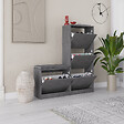 HABITAT ET JARDIN - Meuble à chaussures avec assise en bois "Dude" - 105 x 26 x 118 cm - Gris - vignette