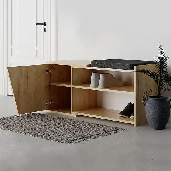 HABITAT ET JARDIN - Meuble à chaussures en bois "Fiona" - 104 x 37 x 47 cm - Beige - large