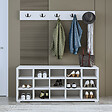 HABITAT ET JARDIN - Meuble à chaussures avec porte manteau en bois "Talu" - 120 x 30 x 52 cm - Blanc - vignette