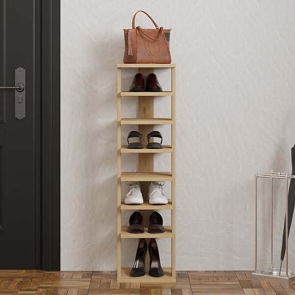 HABITAT ET JARDIN - Meuble à chaussures en bois "Ayka" - 30 x 30 x 110 cm - Beige - large