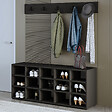HABITAT ET JARDIN - Meuble à chaussures avec porte manteau en bois "Talu" - 120 x 30 x 52 cm - Gris anthracite - vignette