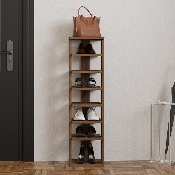 HABITAT ET JARDIN - Meuble à chaussures en bois "Ayka" - 30 x 30 x 110 cm - Marron - large