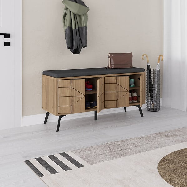 HABITAT ET JARDIN - Meuble à chaussures en bois "Dune" - 107 x 35 x 55 cm - Marron - large