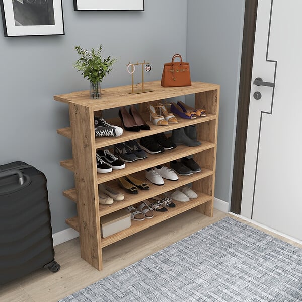 HABITAT ET JARDIN - Meuble à chaussures en bois "Sargel " - 75 x 31 x 72 cm - Marron - large