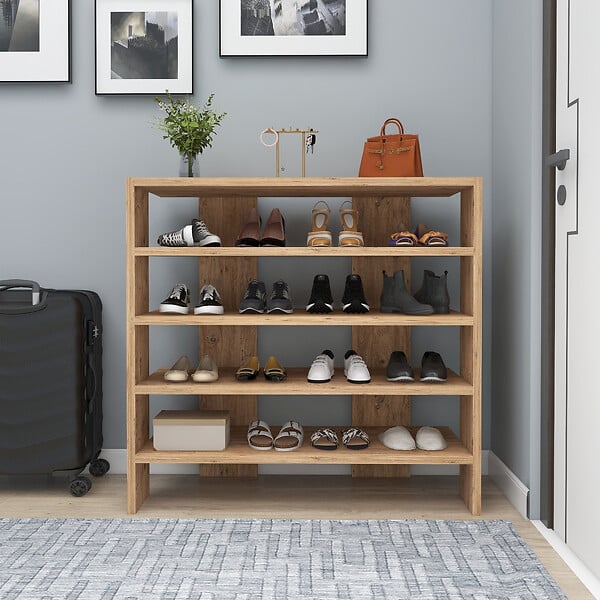 HABITAT ET JARDIN - Meuble à chaussures en bois "Sargel " - 75 x 31 x 72 cm - Marron - large