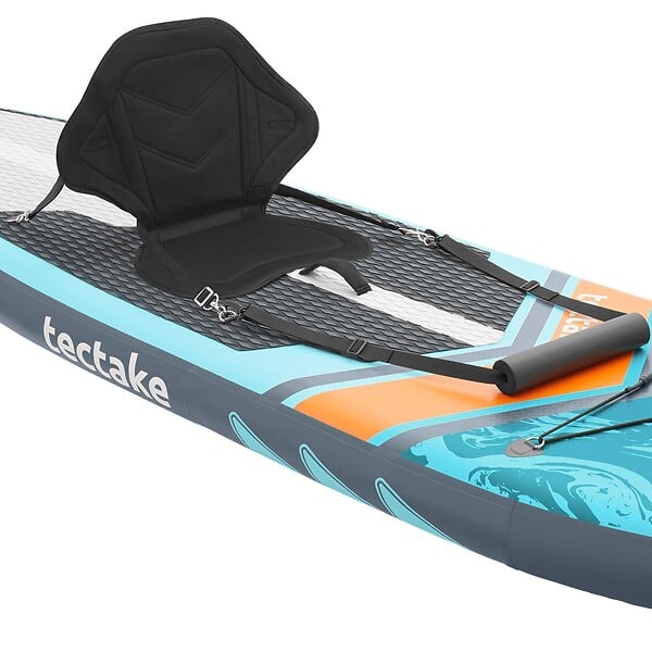 TECTAKE - Planche stand up paddle gonflable avec support appareil photo siège kayak antidérapant turquoise 288x77x22,5 cm - large