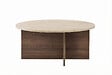 HABITAT ET JARDIN - Table basse en bois "Soleil" - 90 x 90 x 40 cm - Travertin - vignette