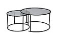HABITAT ET JARDIN - Lot de 2 tables basses en métal "Aurum" - 80 x 80 x 43 cm - Noir Gris - vignette
