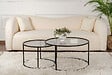 HABITAT ET JARDIN - Lot de 2 tables basses en métal "Aurum" - 80 x 80 x 43 cm - Noir Gris - vignette