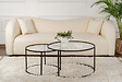 HABITAT ET JARDIN - Lot de 2 tables basses en métal "Aurum" - 80 x 80 x 43 cm - Noir Transparent - vignette