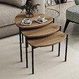 HABITAT ET JARDIN - Lot de 3 tables basses gigognes en bois "Lenny" - 45 x 45 x 45 cm - Marron - vignette