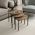 HABITAT ET JARDIN - Lot de 3 tables basses gigognes en bois "Lenny" - 45 x 45 x 45 cm - Marron - vignette
