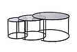 HABITAT ET JARDIN - Lot de 3 tables basses en métal "Aurum" -  80 x 80 x 43 cm - Noir Gris - vignette