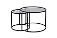 HABITAT ET JARDIN - Lot de 2 tables basses en métal "Aurum" - 60 x 60 x 43 cm - Noir Gris - vignette