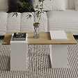 HABITAT ET JARDIN - Table basse en bois "Matris" - 90 x 46 x 37 cm - Blanc - vignette