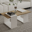 HABITAT ET JARDIN - Table basse en bois "Matris" - 90 x 46 x 37 cm - Blanc - vignette